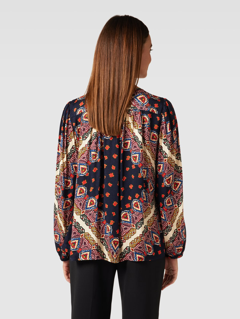 Bluse mit Ornament-Muster Modell 'RAVEL' in anthrazit