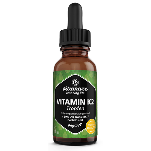 VITAMIN K2 MK7 Tropfen hochdosiert vegan  50 ml  Tropfen
