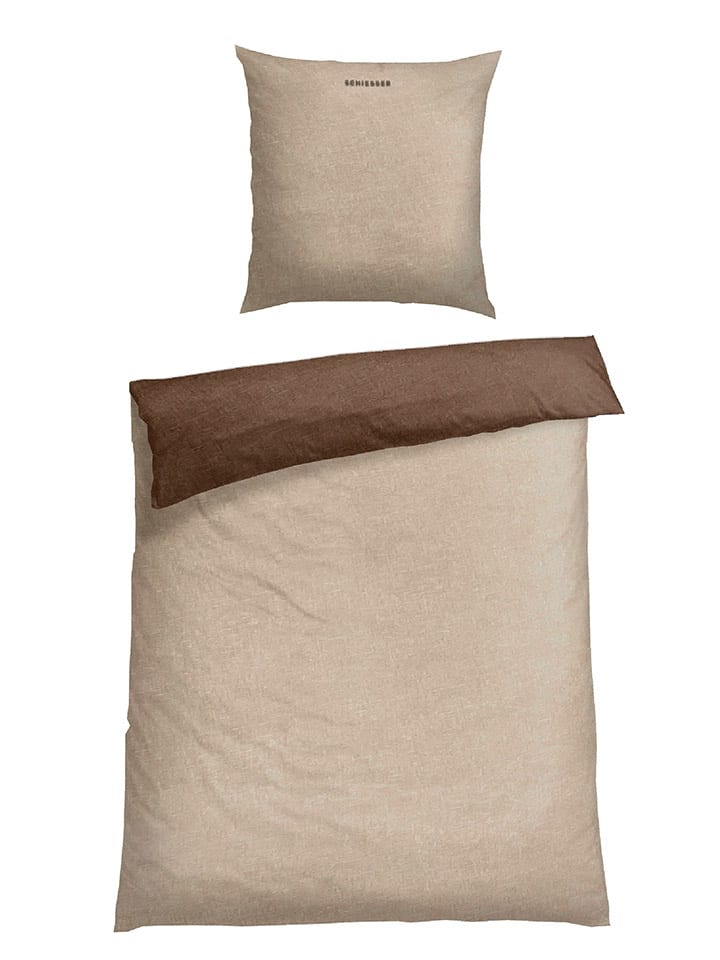 Schiesser Feinbiber-Bettwäsche-Set  in Beige günstig kaufen