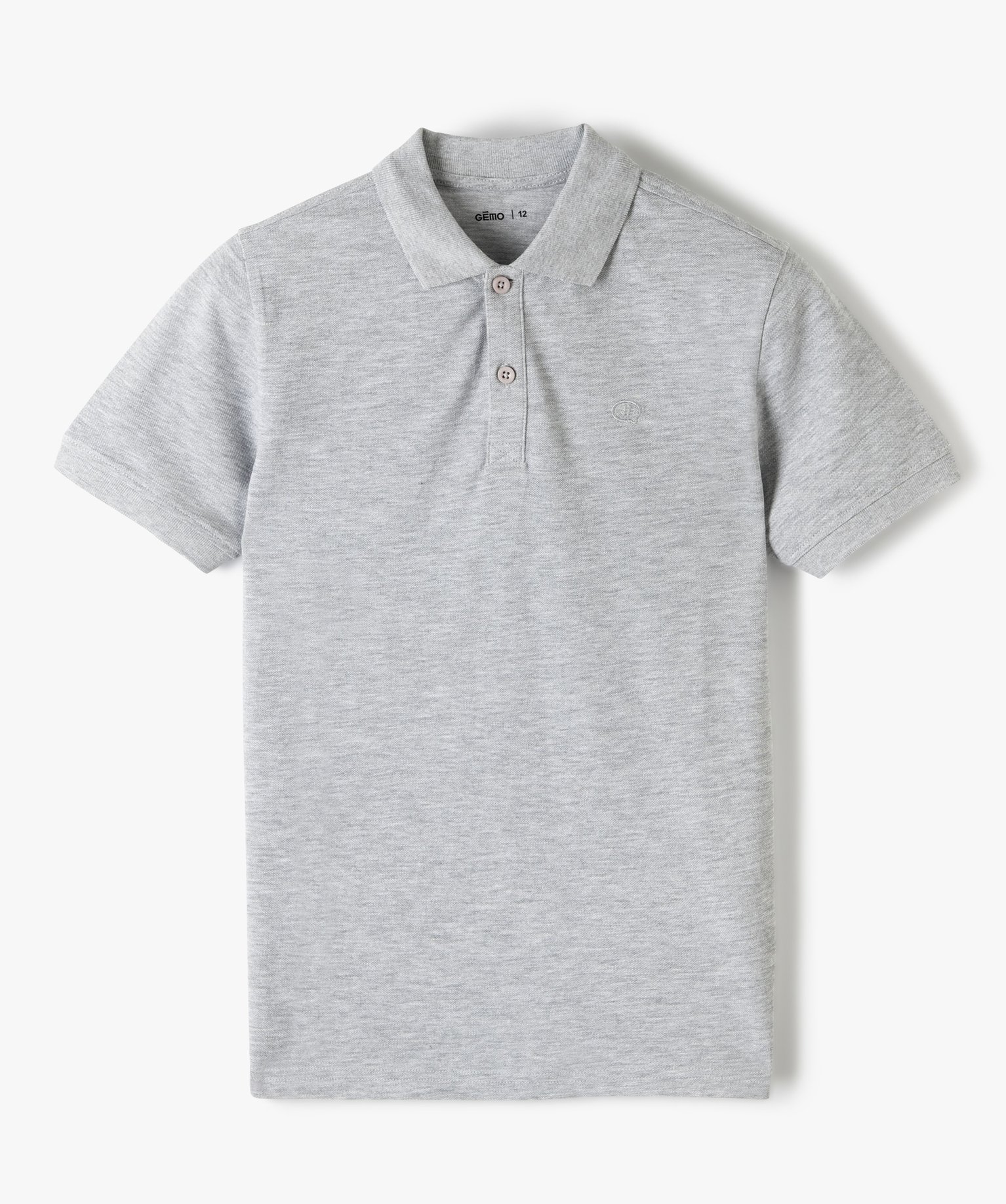 Polo à manches courtes en maille piquée Garçon gris | GEMO