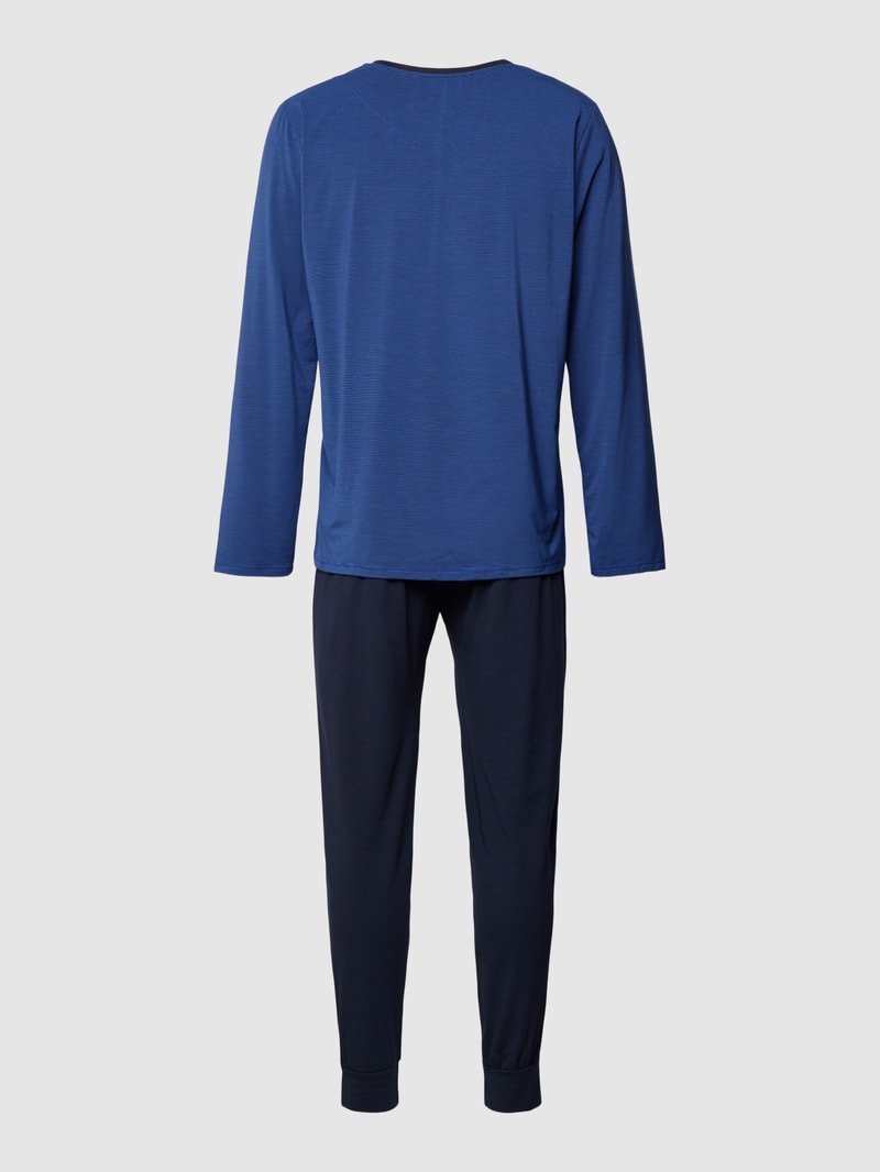 Pyjama mit Streifenmuster in royalblau