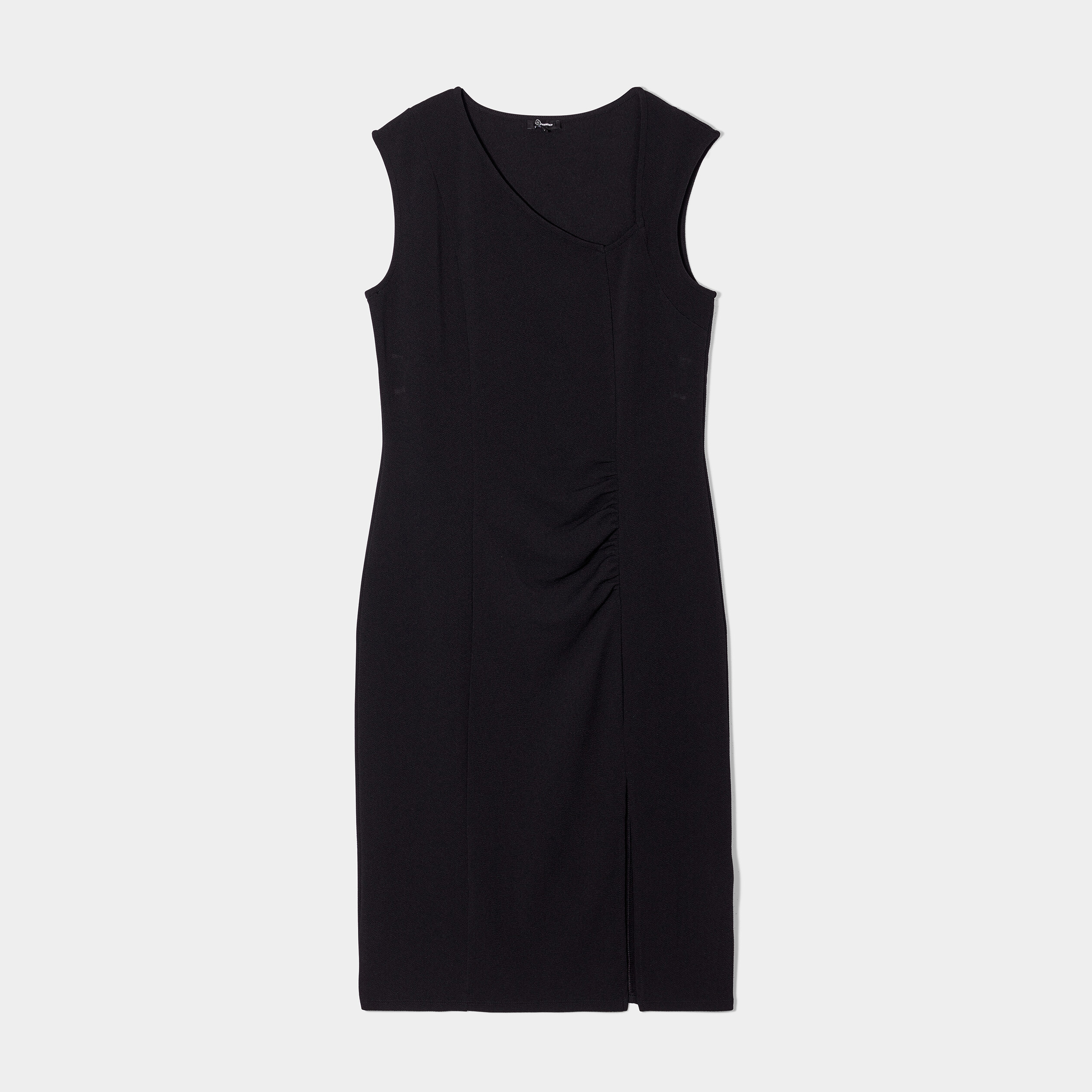 Robe moulante encolure asymétrique noir femme | La Halle