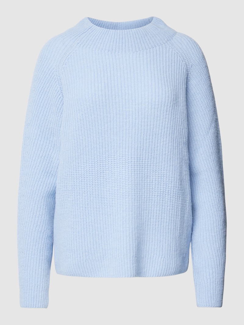 Strickpullover mit Rundhalsausschnitt in hellblau