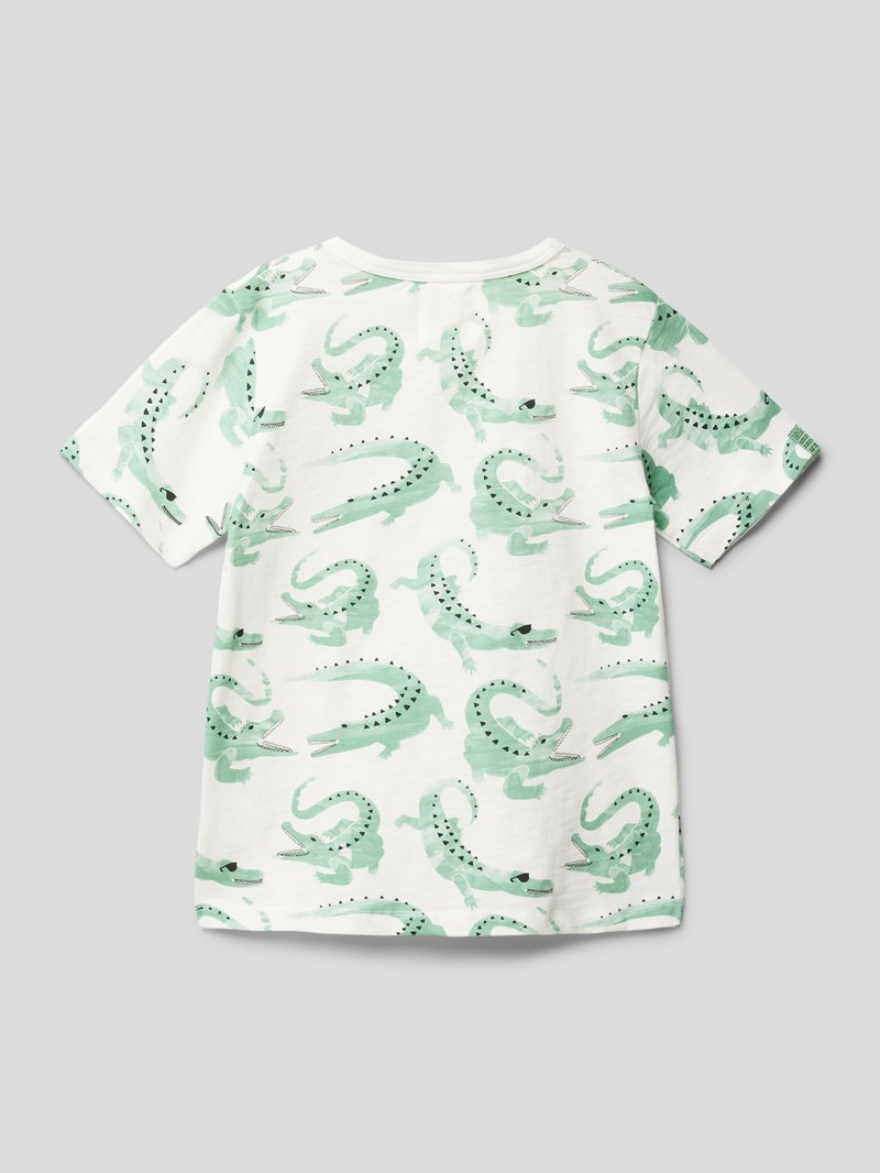 T-Shirt mit Allover-Muster in weiß