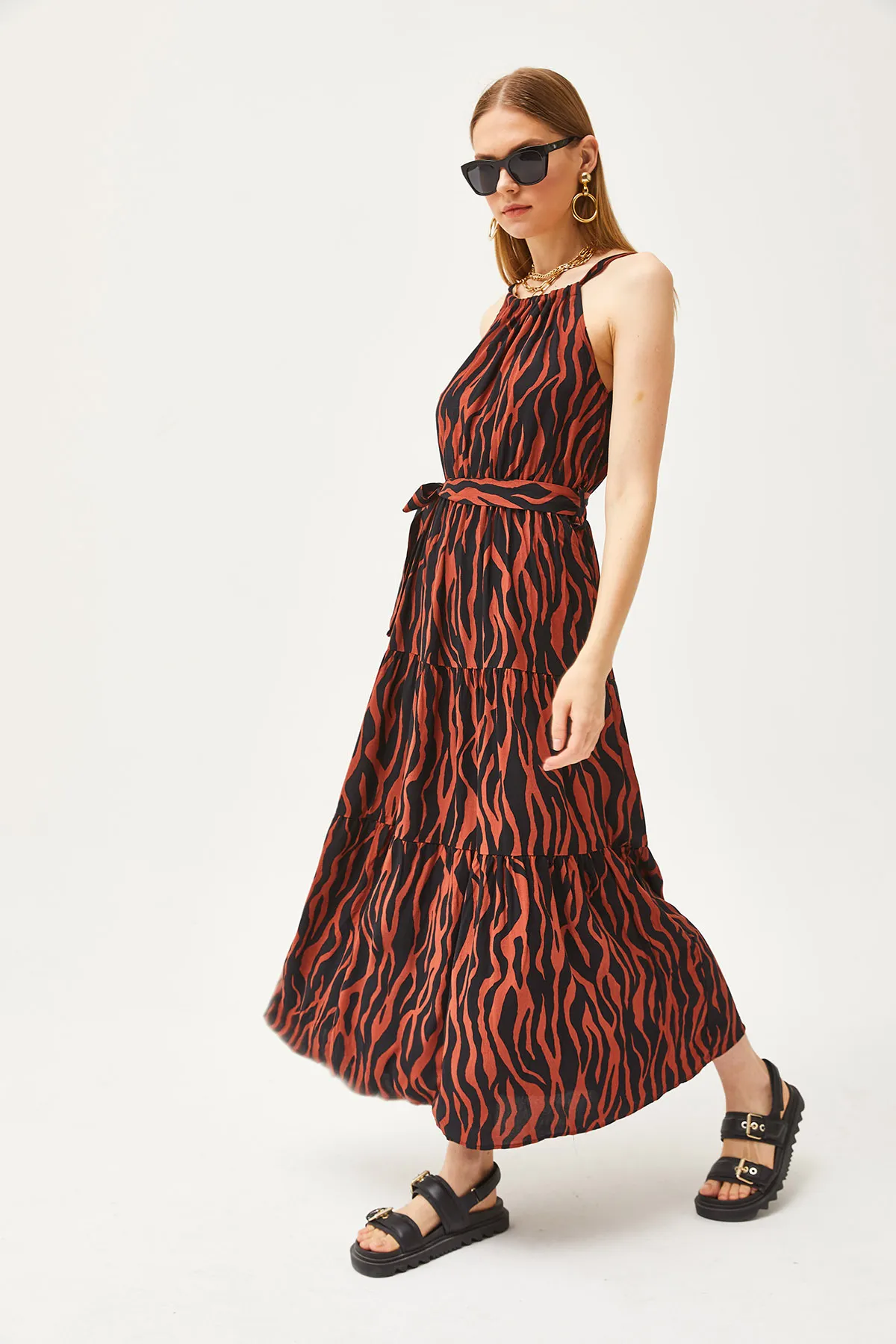 Olalook  Kleid - Orange - A-Linie