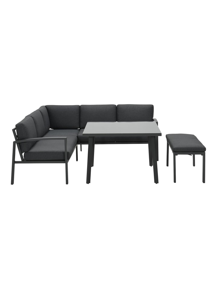 GMD Living Gartenmöbel Sitzgruppe Set WELLINGTON inkl. 1 Sitzbank in Farbe Schwarz günstig kaufen onesize