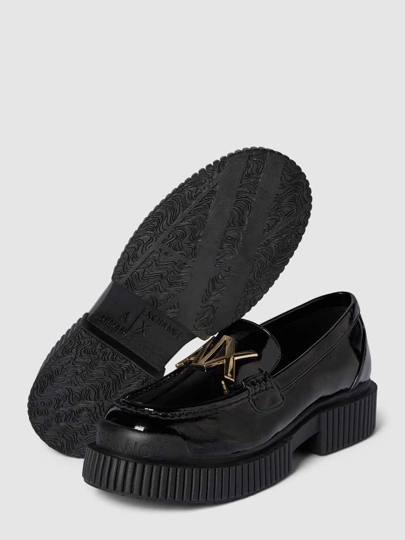 Penny-Loafer mit Logo-Applikation Modell 'EDDIE' in schwarz