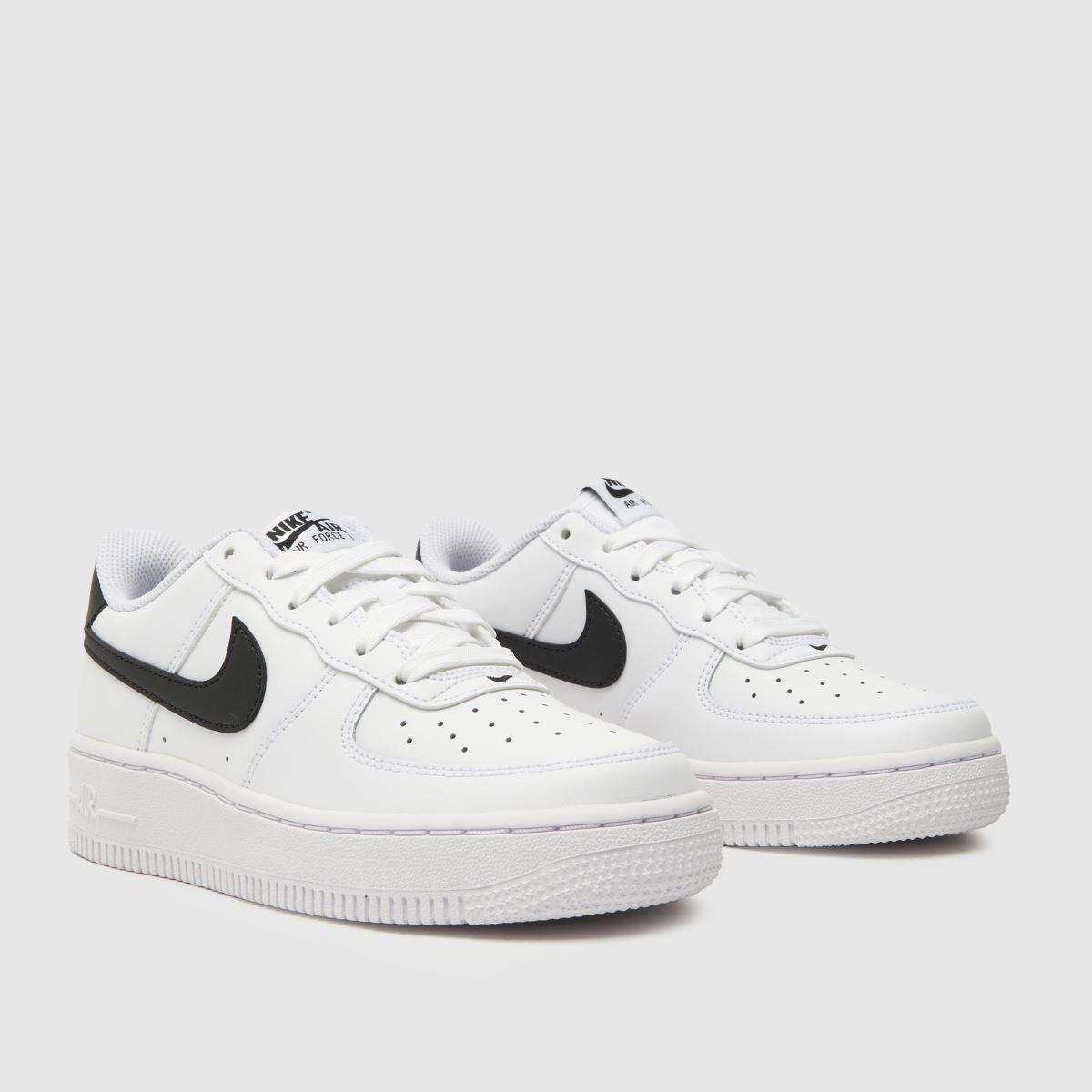 Nike vita och svarta Air Force 1 ungdomsskor