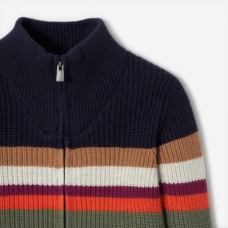Cardigan garçon rayures marine bleu Catimini