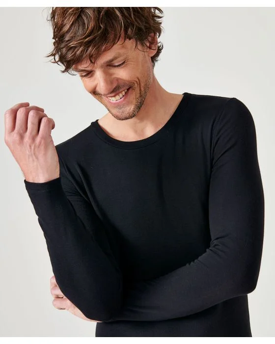 T-shirt col rond fine côte Thermolactyl Sensitive, manches longues