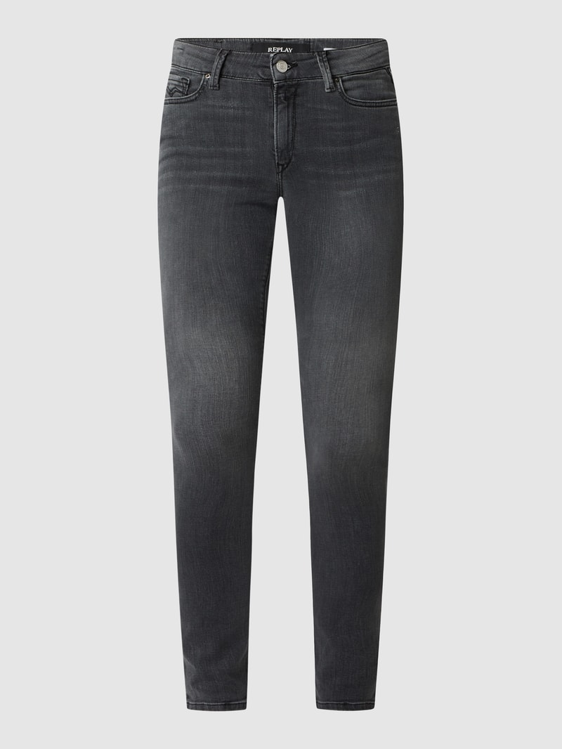 Skinny Fit High Waist Jeans mit Stretch-Anteil Modell 'Luzien' in anthrazit