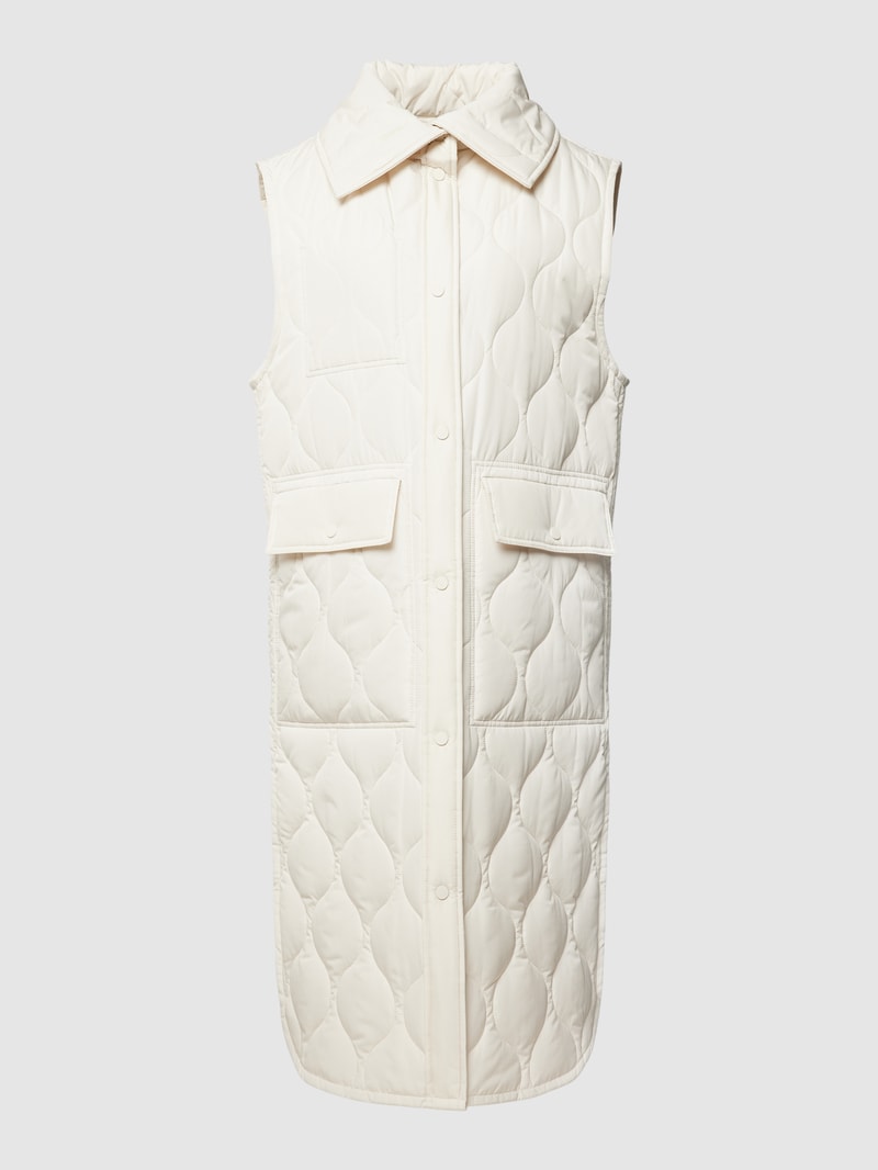 Steppweste mit Stehkragen in offwhite