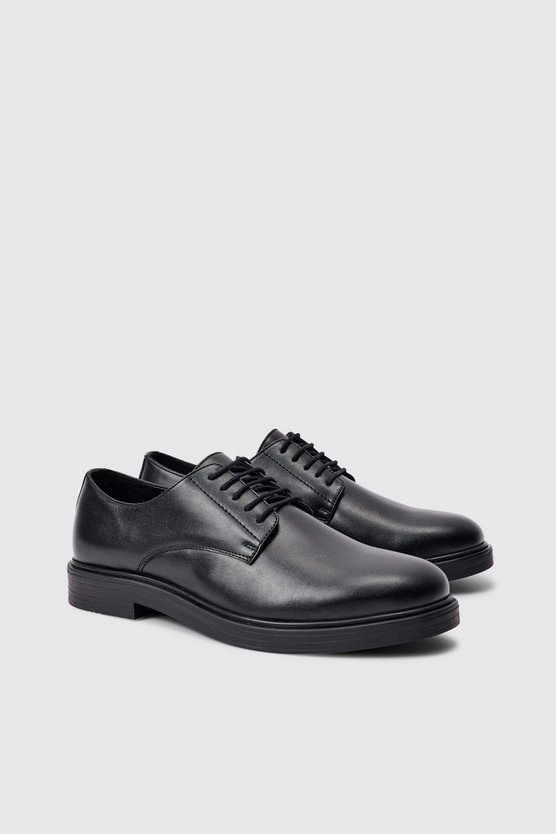 Geschnürte PU-Loafer in Schwarz