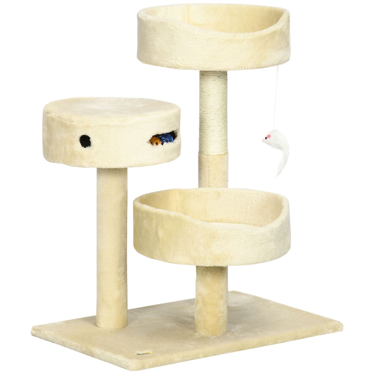 PawHut Kratzbaum, 70 cm, Kletterbaum mit Katzenbett, Katzenbaum, Katzenkratzbaum
