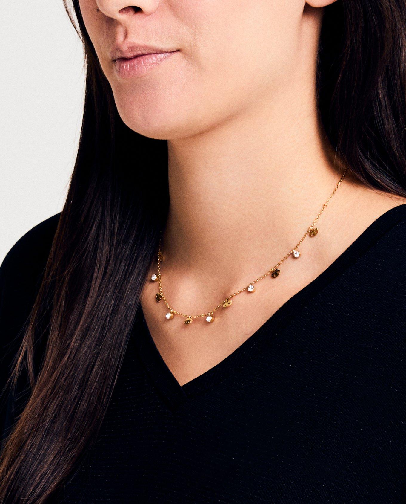 Zen for her Halsband med Förgyllt Grått