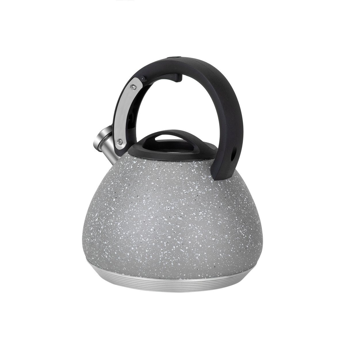 RESTO Kitchenware Wasserkessel LYRA, Cromargan® Edelstahl Rostfrei 18/10 (1-tlg), Pfeifenkessel, mit Marmor-Oberflächenbeschichtung, und mehrschichtigem Kapselboden
