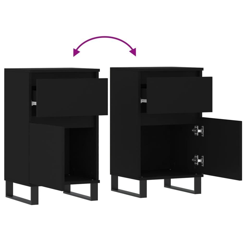 vidaXL Anrichte Sideboards 2 Stk Schwarz 40x35x70 cm Holzwerkstoff