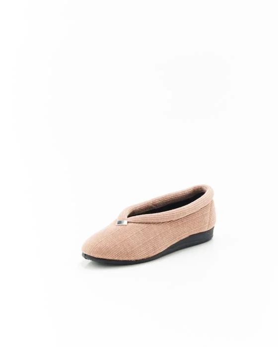 Ballerines d'intérieur velours finement côtelé