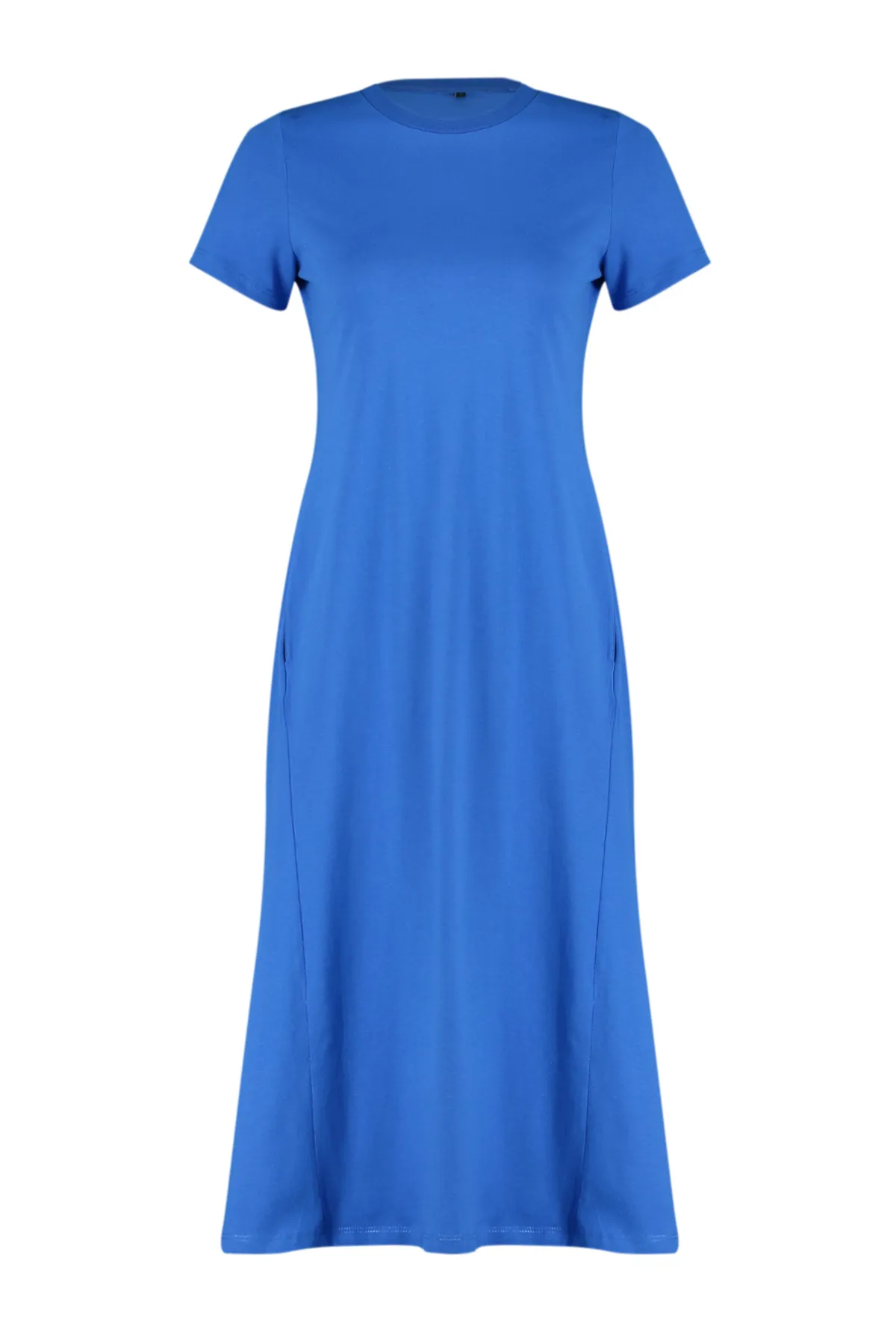 Trendyol Collection  Saks Premium Strick-Midikleid in A-Linie mit Rundhalsausschnitt und Taschen TWOSS24EL00169