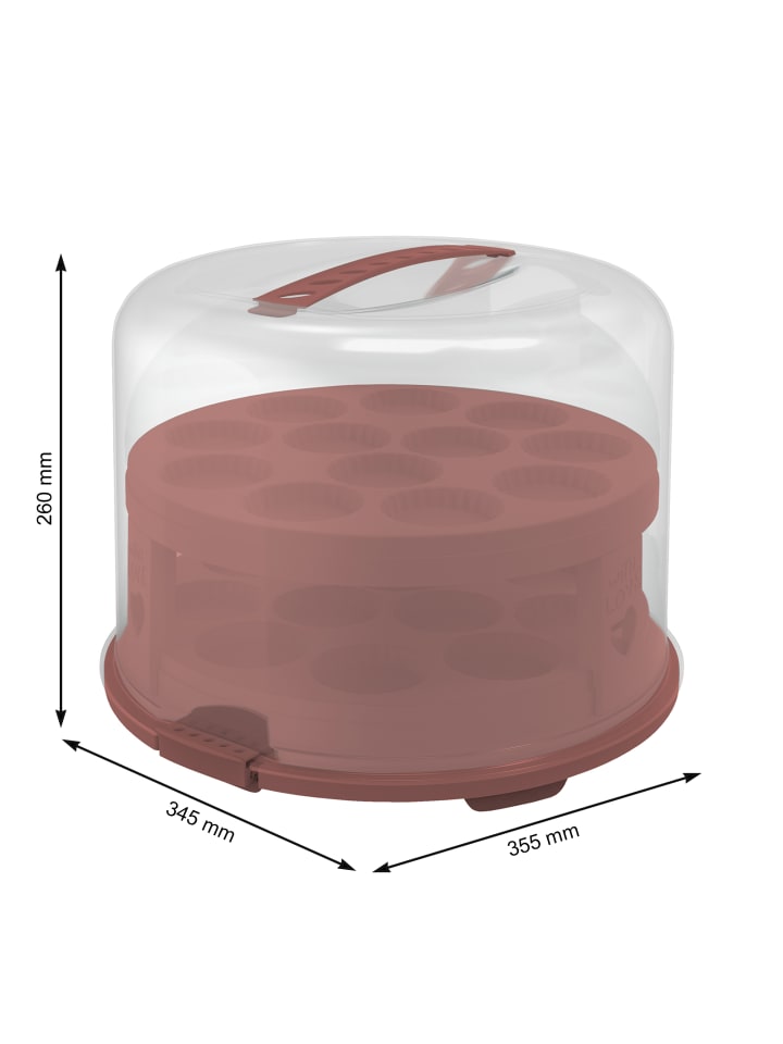 Rotho FRESH Tortenglocke hoch mit Trays in Iron rot günstig kaufen onesize