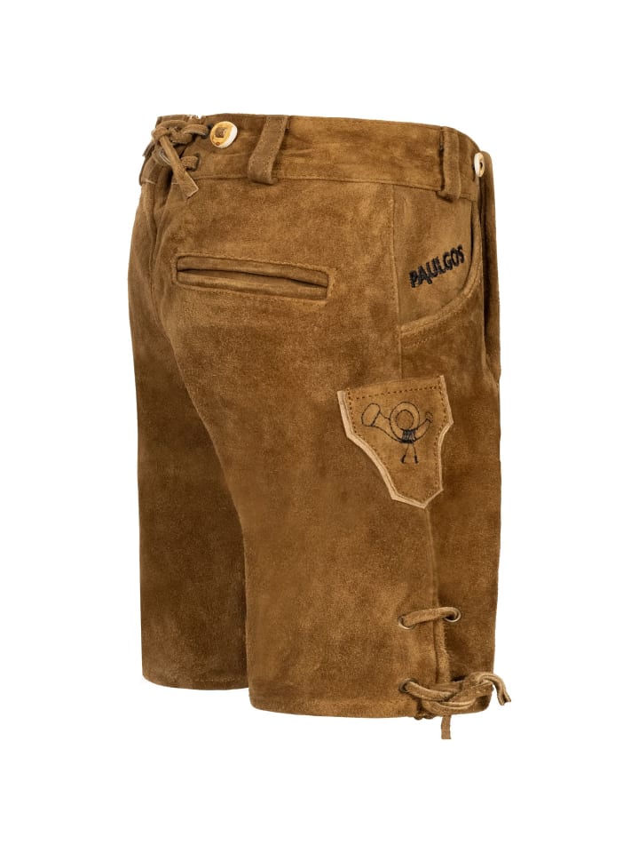 PAULGOS Lederhose Kurz Echtleder KK2 in Hellbraun günstig kaufen