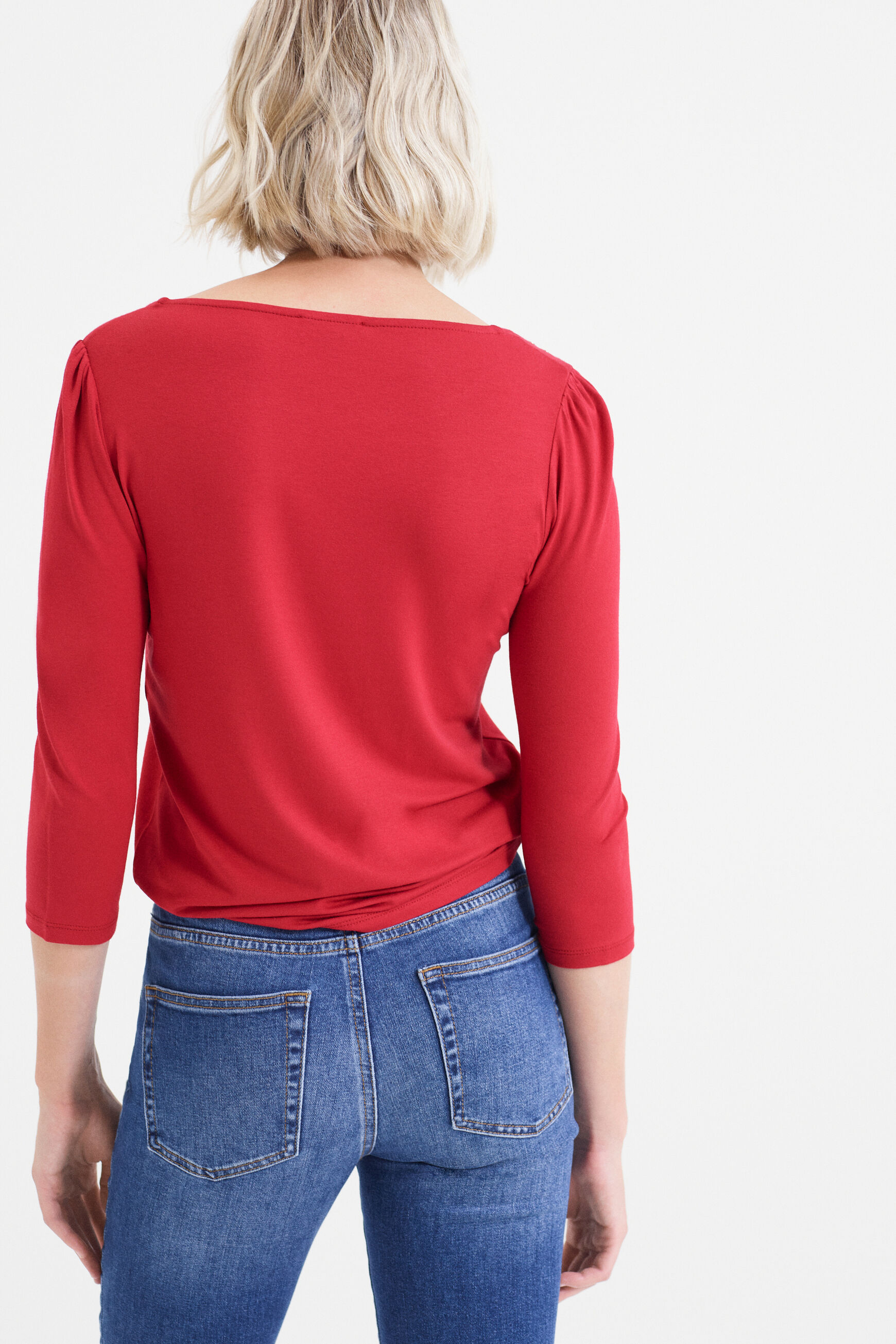 t-shirt lino rouge femme