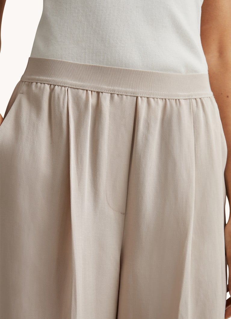 Reiss Vera high waist wide fit pants in lyocell blend