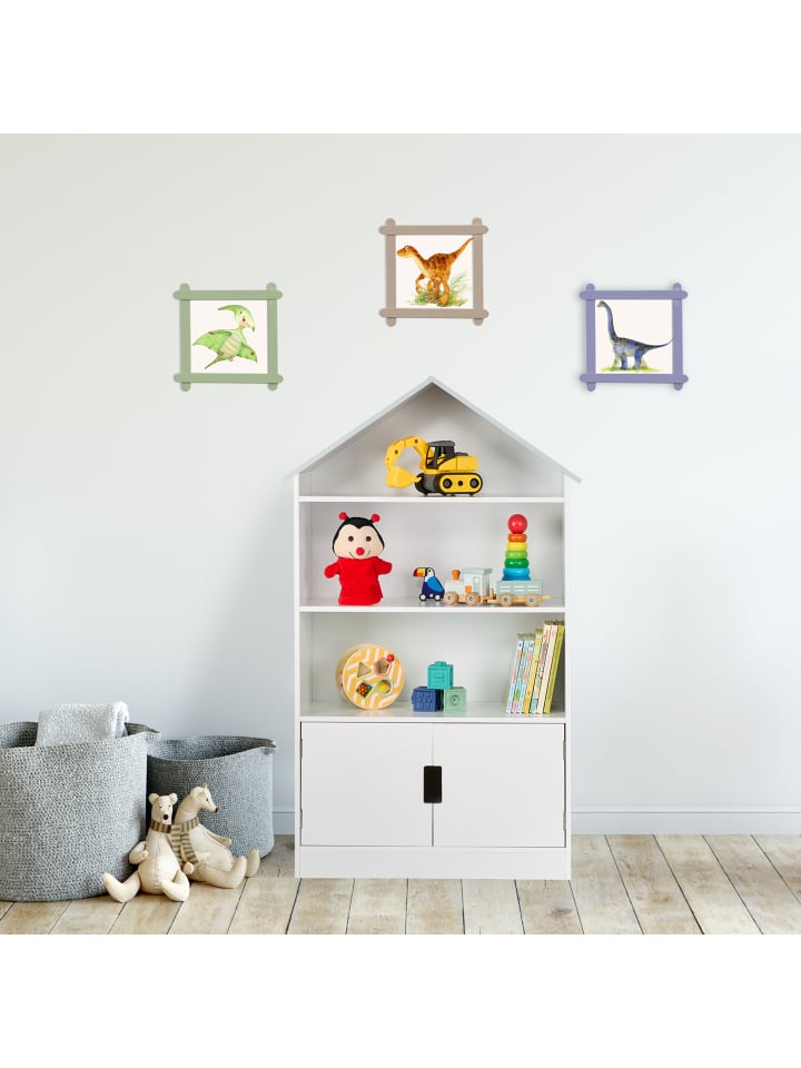 relaxdays Kinderregal in Weiß/ Grau - (B)68 x (H)115 x (T)28 cm günstig kaufen onesize