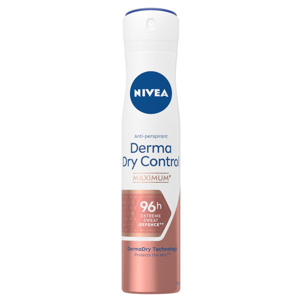 nivea DERMA DRY CONTROL - Déodorant Spray Protection excessive 96h 200ml Déodorant spray DERMA CONTROL 95H Femme