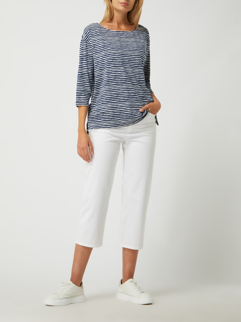 Shirt mit Streifenmuster Modell 'Night2Day' in marineblau