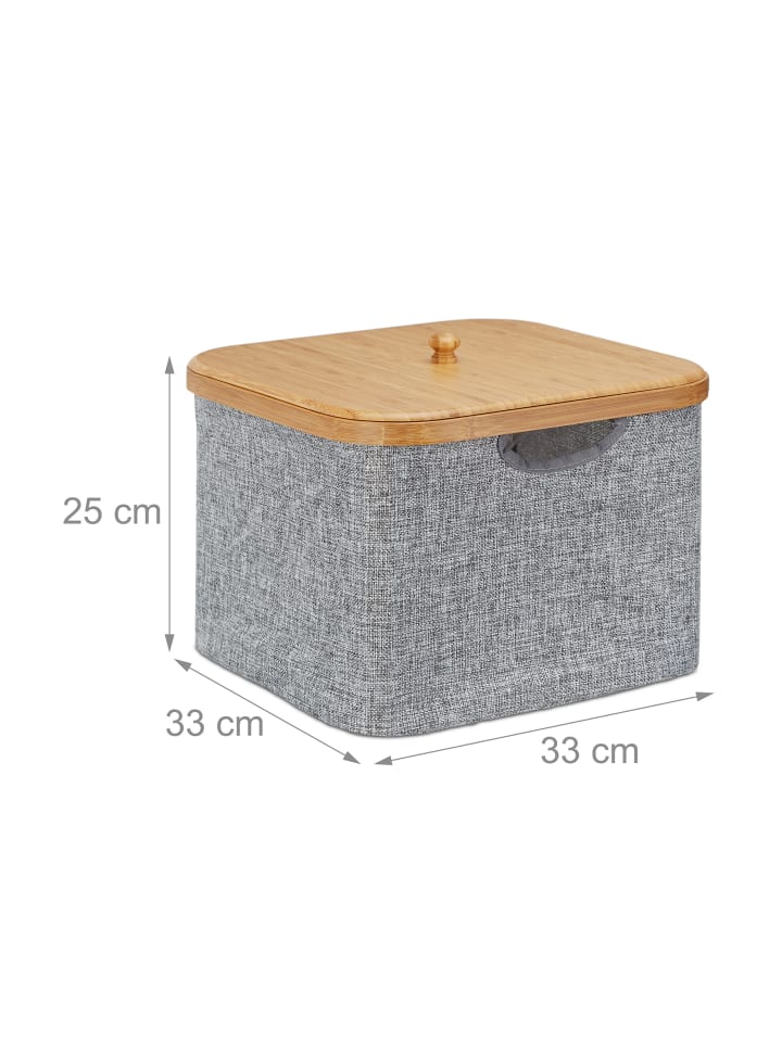 relaxdays Aufbewahrungskorb in Grau - (B)33 x (H)25 x (T)33 cm günstig kaufen onesize