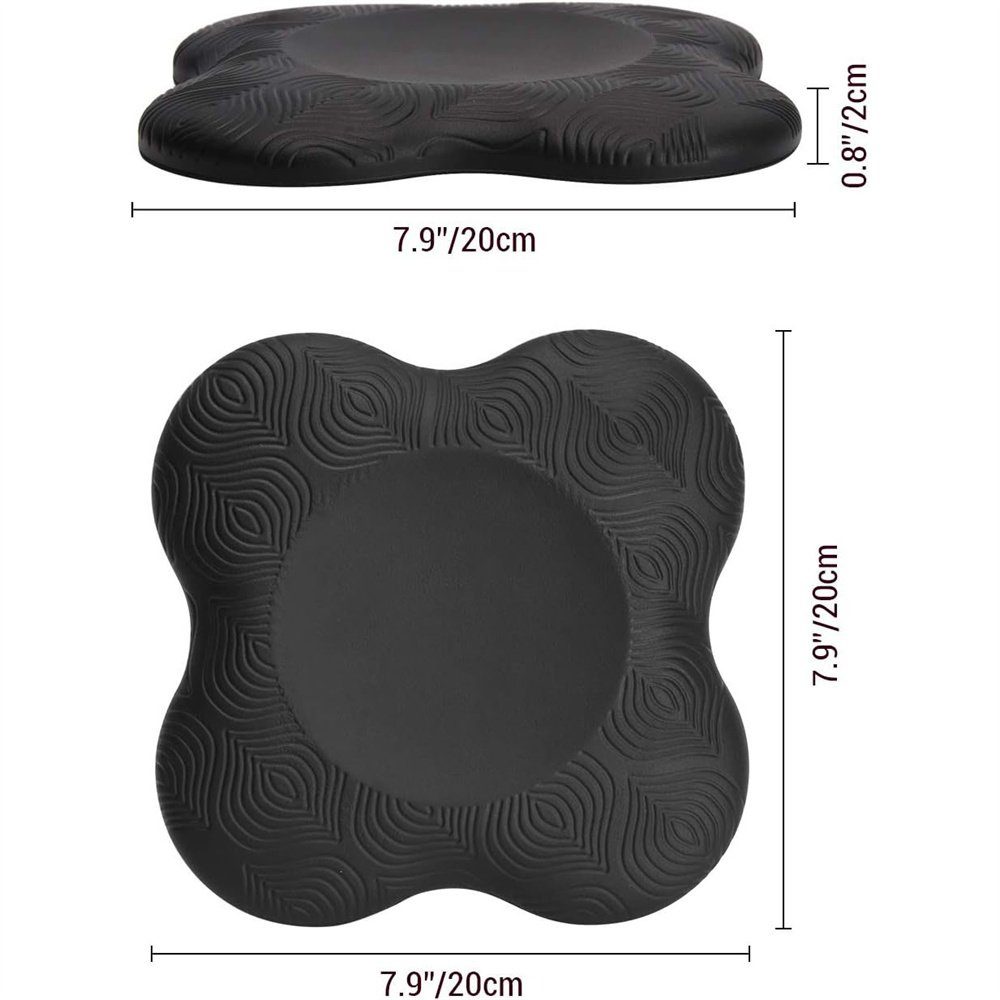 Runxizhou Kniekissen 2 Stücke Kniekissen Yoga, rutschfest Knieschoner Matte Set Schwarz