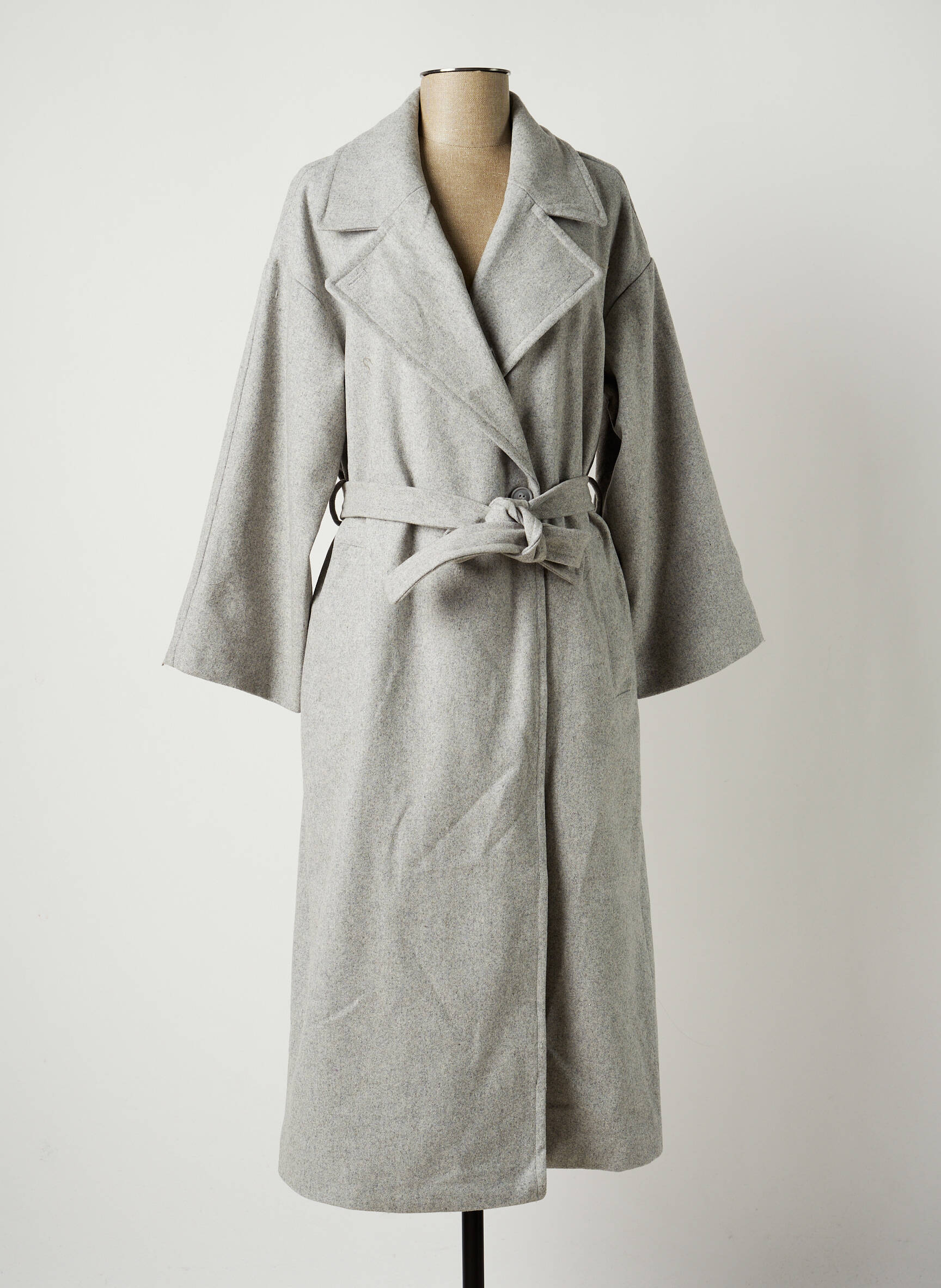 Ichi Manteaux Longs Femme couleur gris