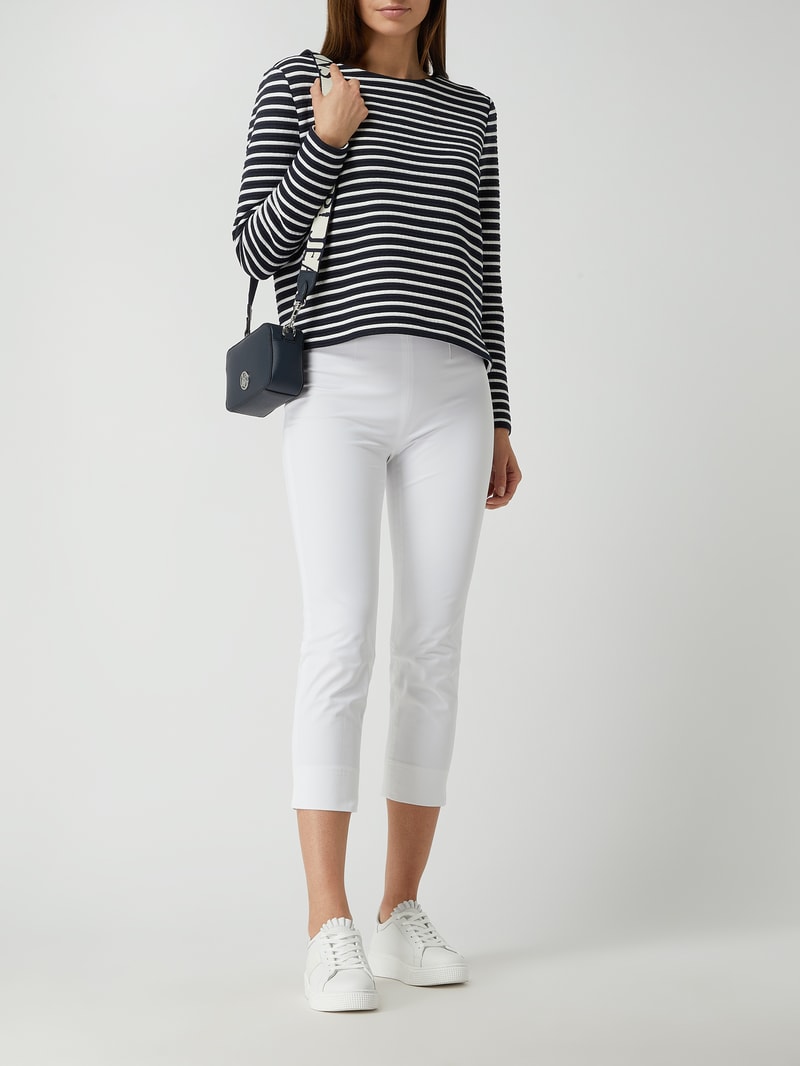 Sweatshirt mit Streifenmuster in hellblau