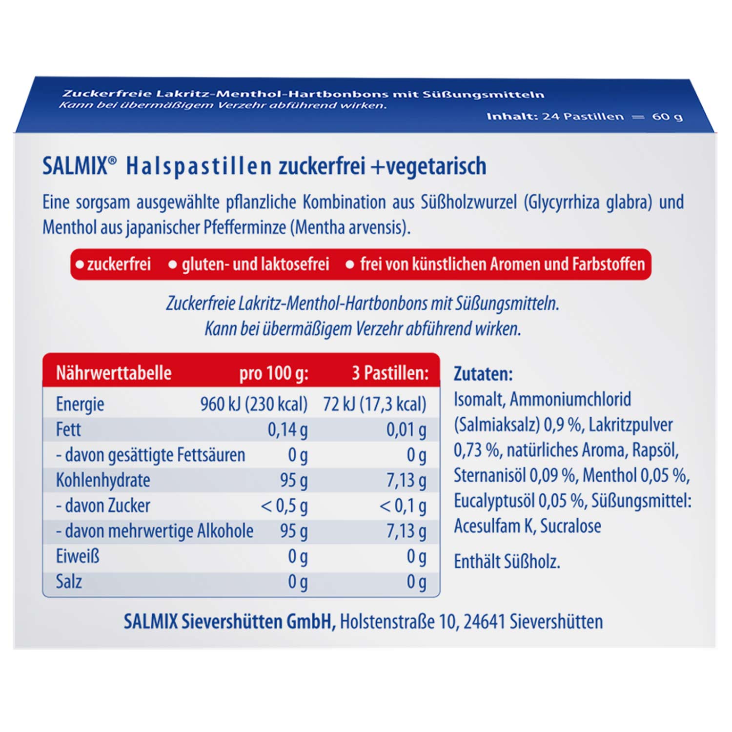 Salmix Halspastillen zuckerfrei 24er