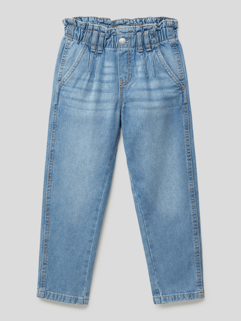 Jeans mit elastischem Bund Modell 'PAPER BAG' in blau