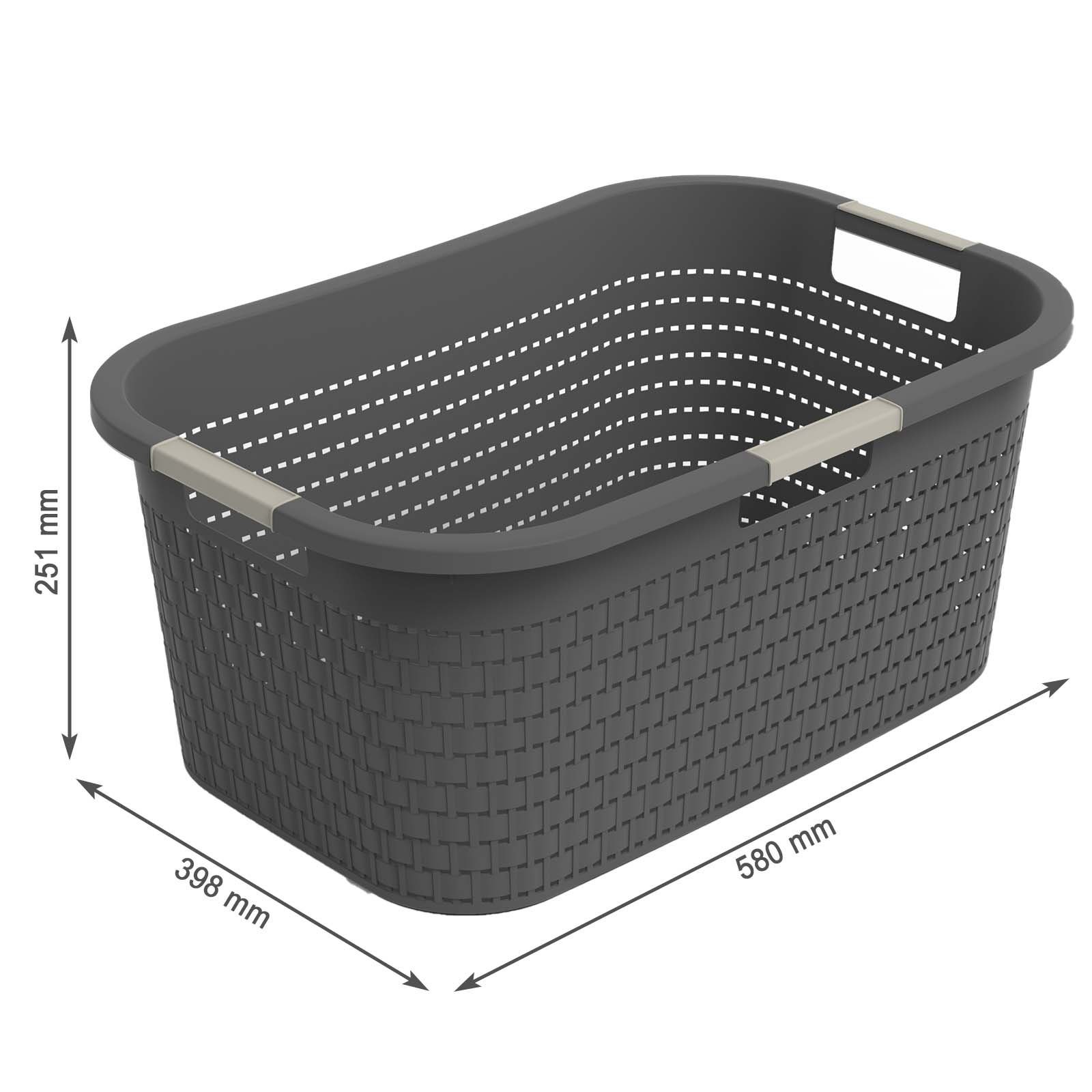ROTHO Wäschekorb Country Wäscheset 2tlg. 55l, 40l, Kunststoff (PP) BPA-frei (Wäscheset, Set 2-tlg), Löcher an den Seiten ermöglicht Luftzirkulation innerhalb der Wäschebox