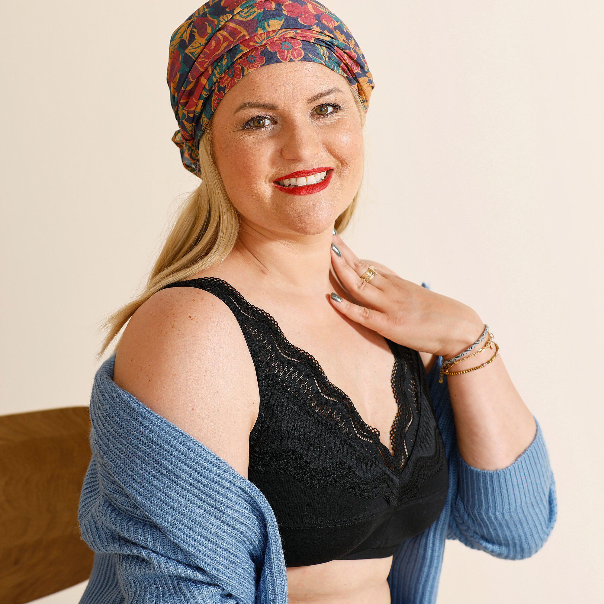Soutien-gorge post-opératoire coton stretch forme foulard