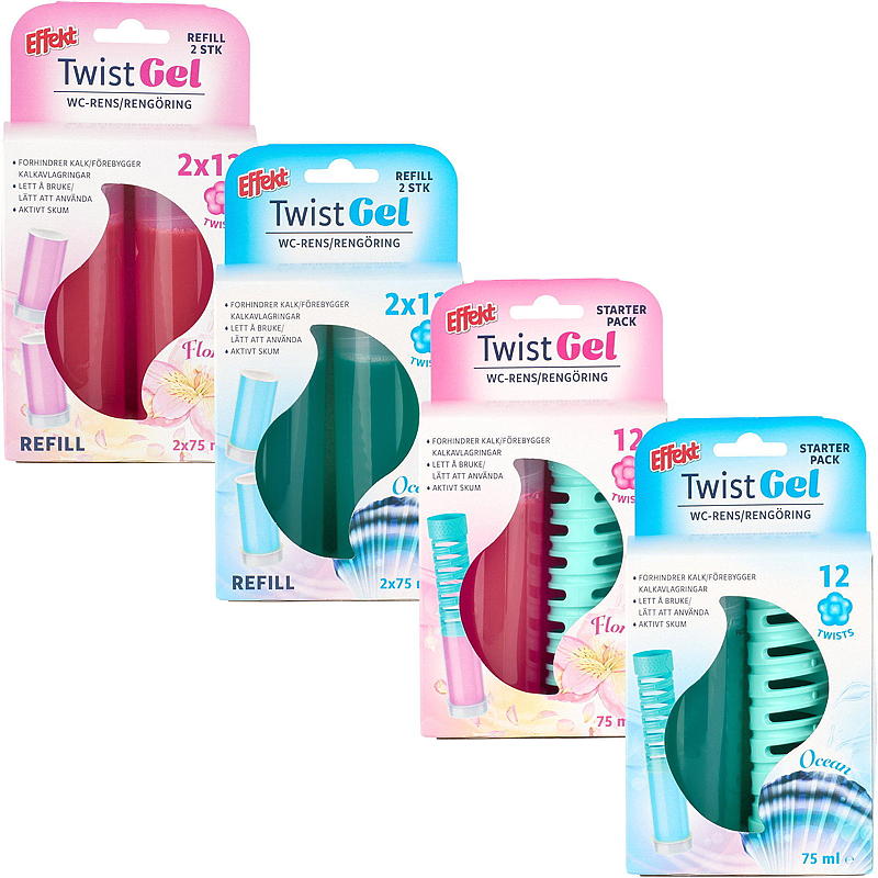 Effekt WC rens Twist gel 2 stk refill ocean Effekt