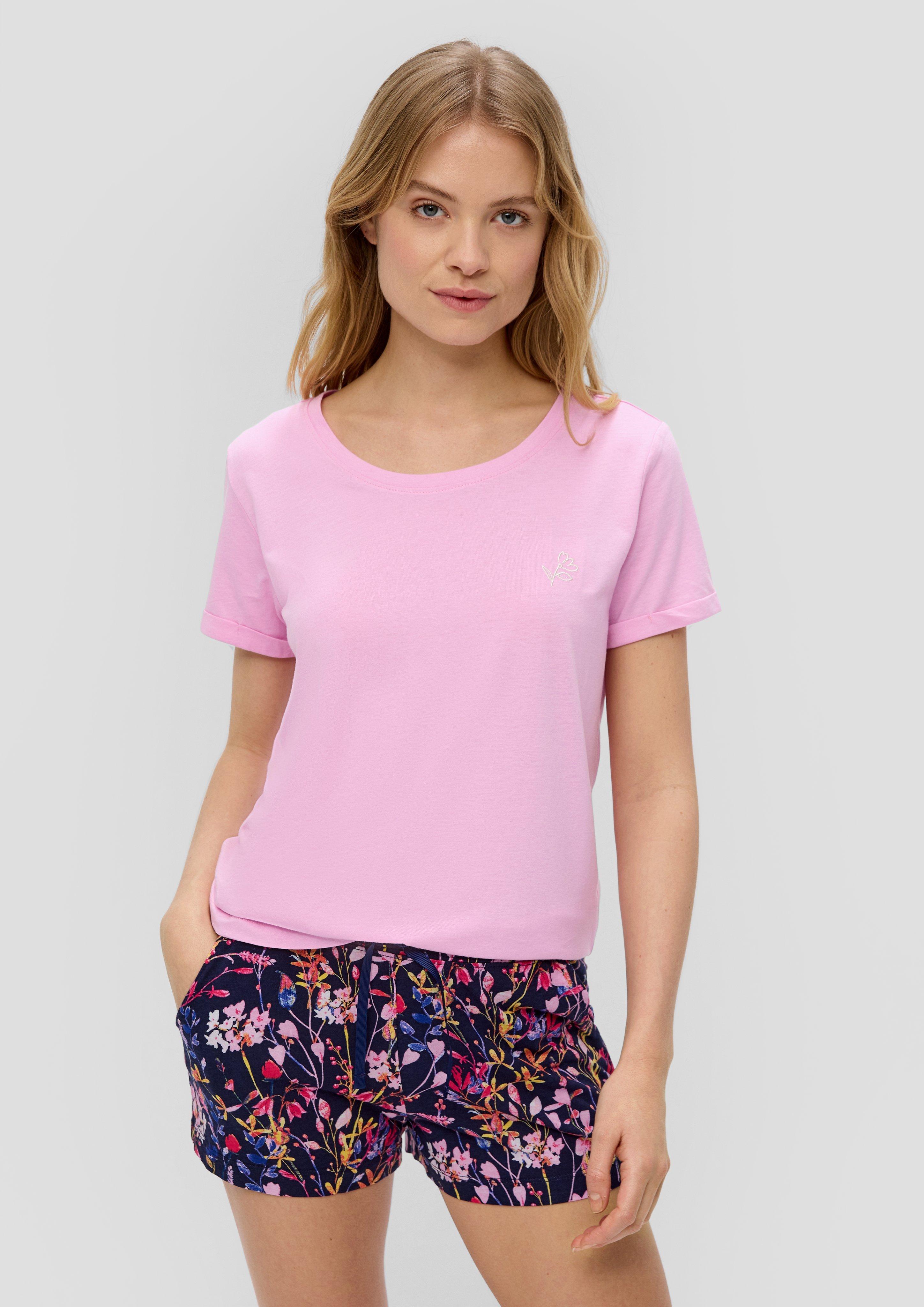 Pyjama-T-Shirt aus Baumwoll-Viskosemix  6009483-776