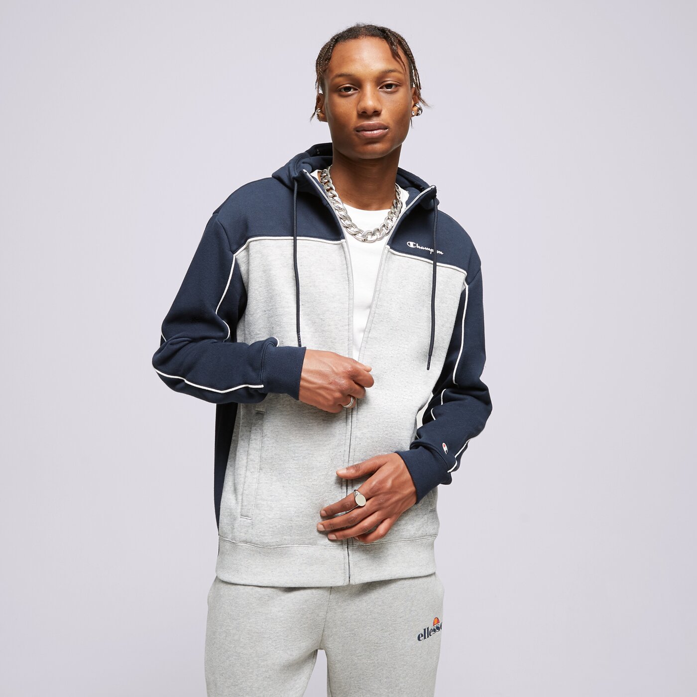 CHAMPION SWEATSHIRT MIT REIßVERSCHLUSS   Z KAPTUREM FULL ZIP Schwarz