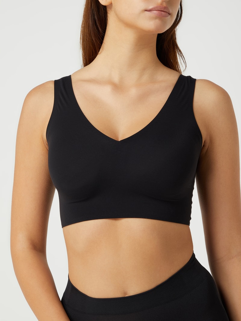 Bustier mit Stretch-Anteil - wattiert in schwarz