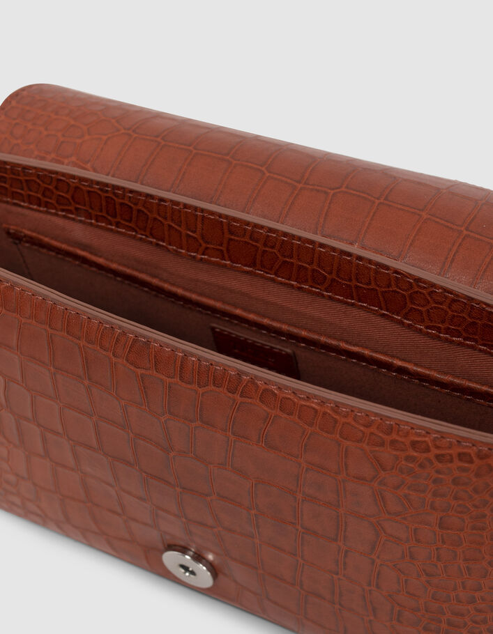 Le 111 WEST VILLAGE orange cuir embossé croco Femme