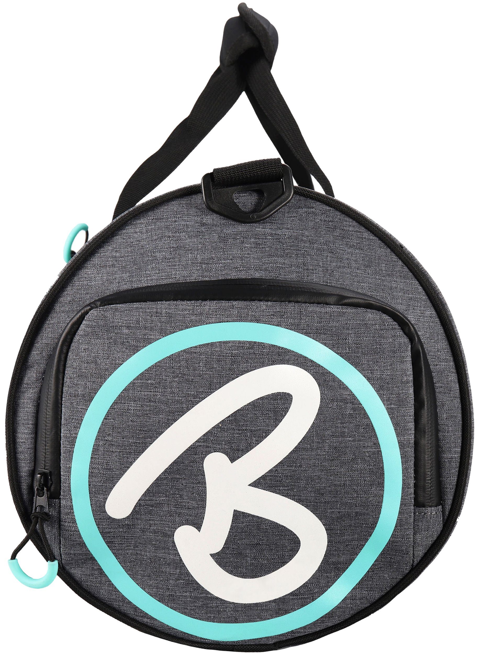 BRUBAKER Sporttasche Unisex Duffle Bag Trainingstasche Grau (1-tlg., wasserabweisend, Duffelbag), 27 l Fitnesstasche mit Schuhfach und Nassfach, Reisetasche Duffel Bag, Dufflebag