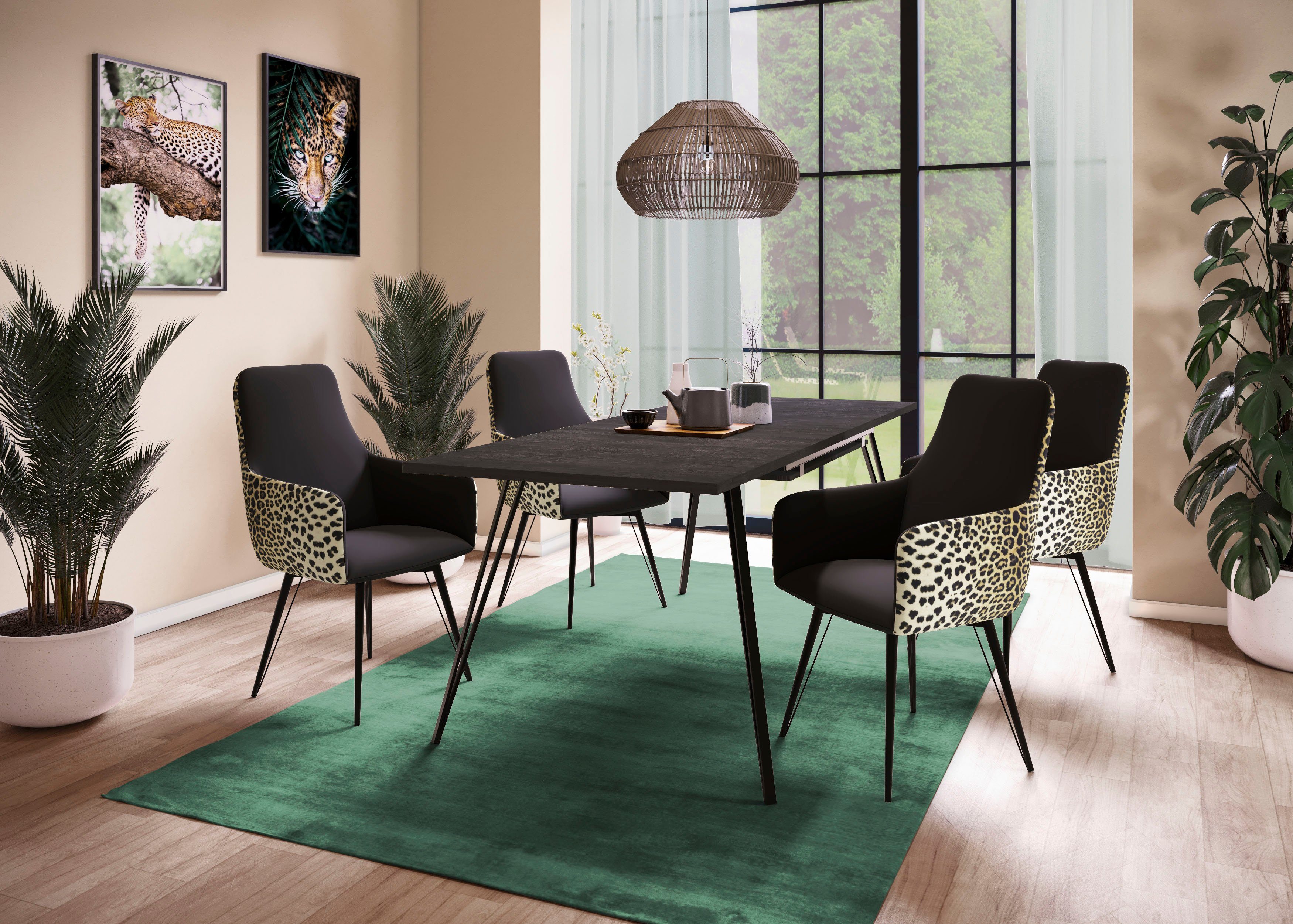 HELA 4-Fußstuhl (Set, 2 St), drehbar, extravagantes Design