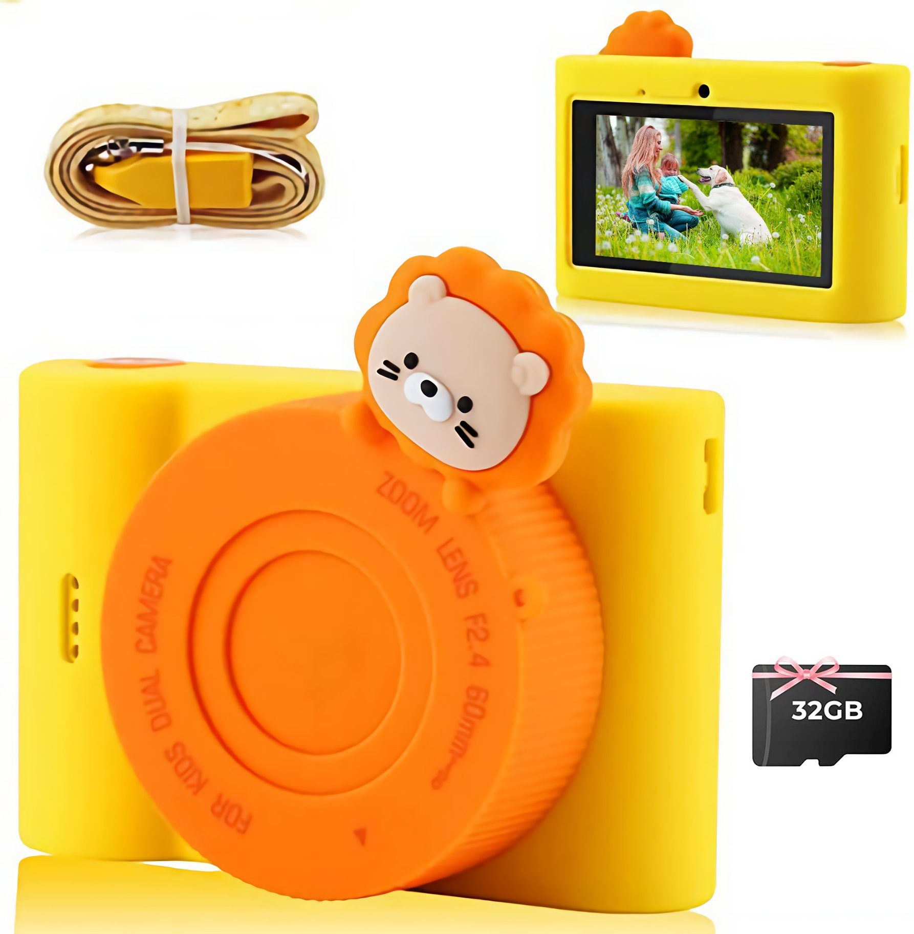 Fine Life Pro Kinderdigitalkamera Spielzeugkamera Kinder Selfie Kamera Kinderkamera (48 MP, inkl. Kinder Camcorder, WiFi Digitalkamera Fotokamera mit 32GB SD-Karte, Geeignet als Geschenk für Kinder von 3 bis 14 Jahren)