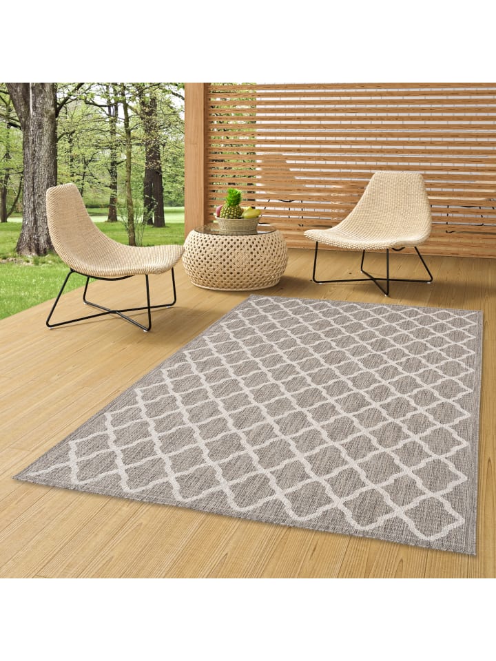 Pergamon In & Outdoor Teppich Flachgewebe Valencia Modern in Grijs günstig kaufen