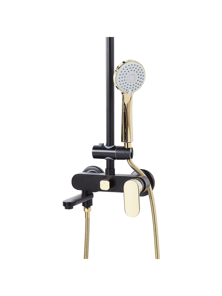 Beliani Wannenarmaturen GURARA in Schwarz/Gold - (W) 23 x (H) 83 x (L) 36 cm günstig kaufen onesize