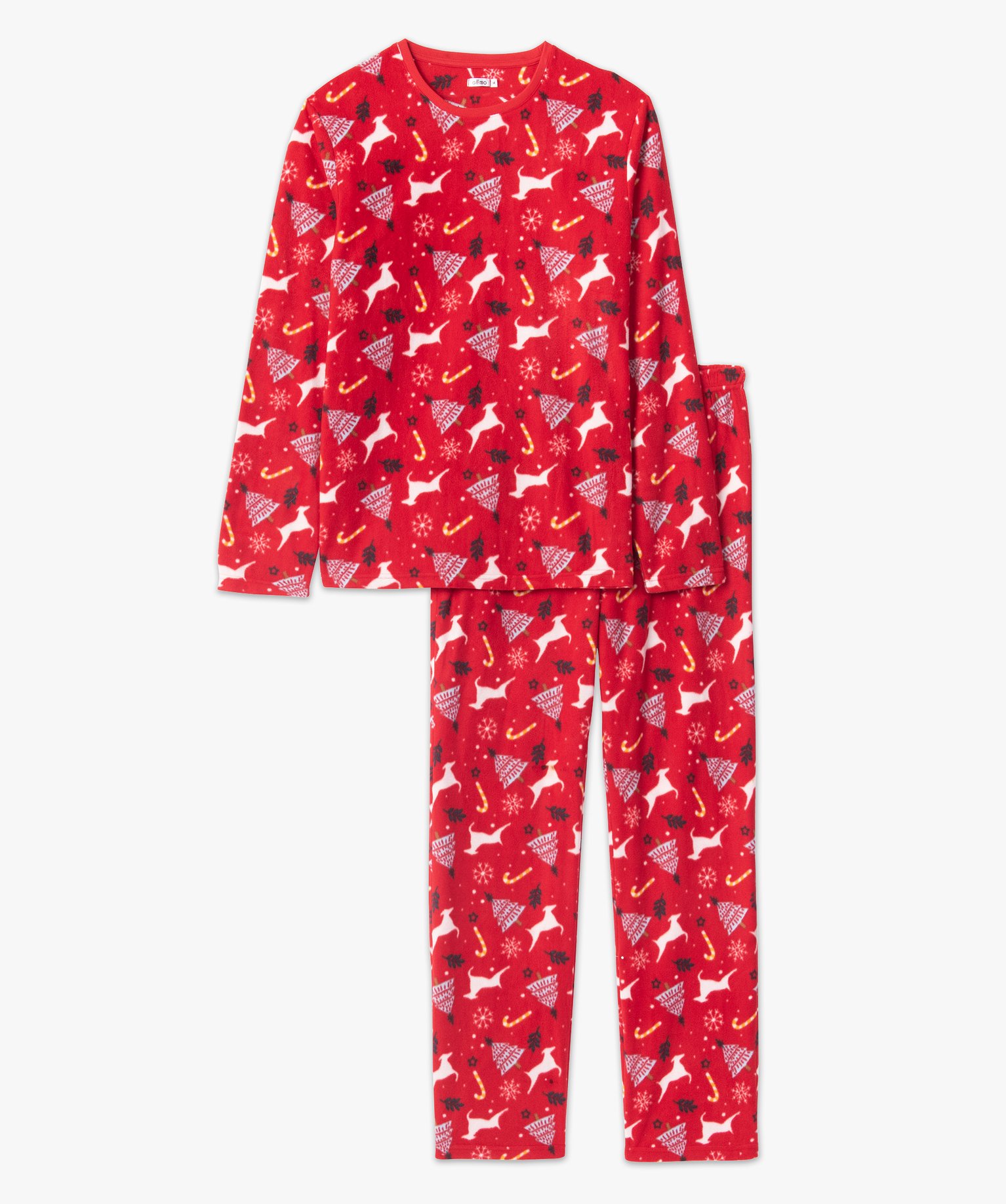 Pyjama homme spécial Nol en polaire fine rouge | GEMO