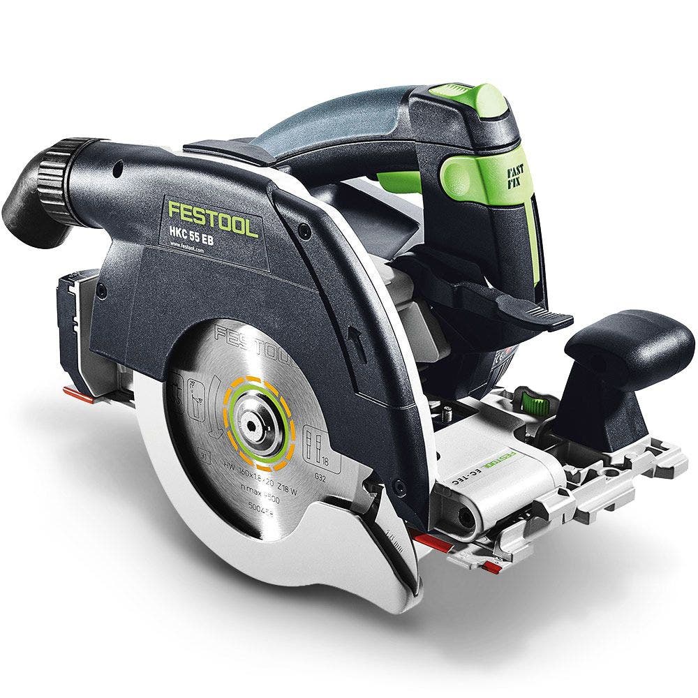 Kit de serra circular sem escova FESTOOL HKC 55 18V 120mm, 2 x 5,2Ah, Bluetooth, com trilho guia 577283